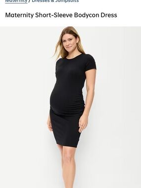 Maternity Short-Sleeve Dress - Black